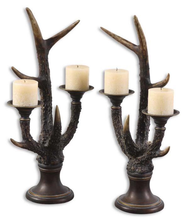 Uttermost 19204 Stag Horn, Candleholder, S/2 - фото 2