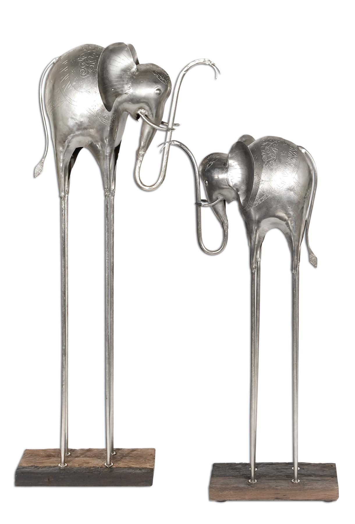 Uttermost 19408 Standing elephants sculpture set/2 - фото 1