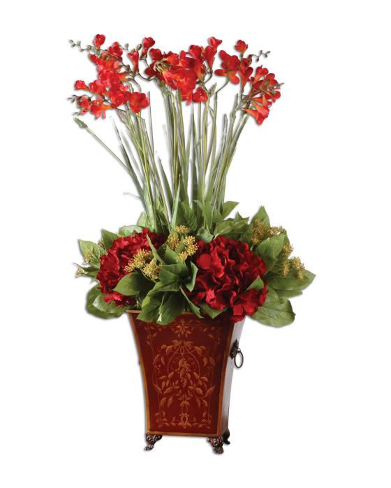 Uttermost 60099 Red Freesia In English Tole Planter - фото 2