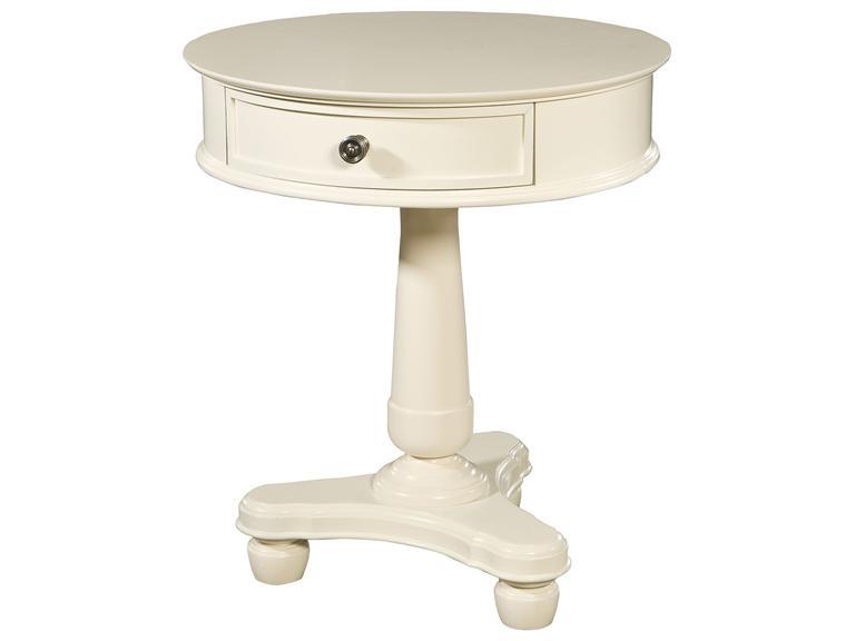 Howard Miller 941107MW - Moonbeam White Pedestal Night Stand - фото 1