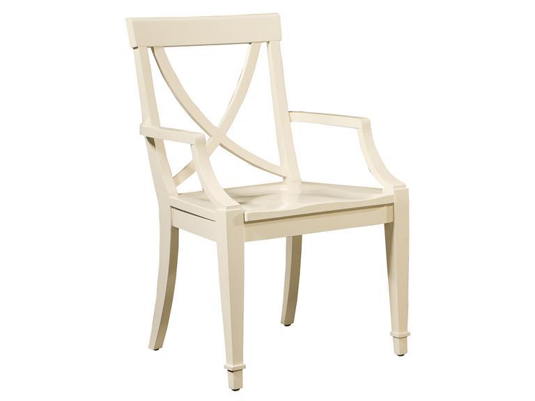 Howard Miller 942104MW - Moonbeam White X-Back Arm Chair - фото 1