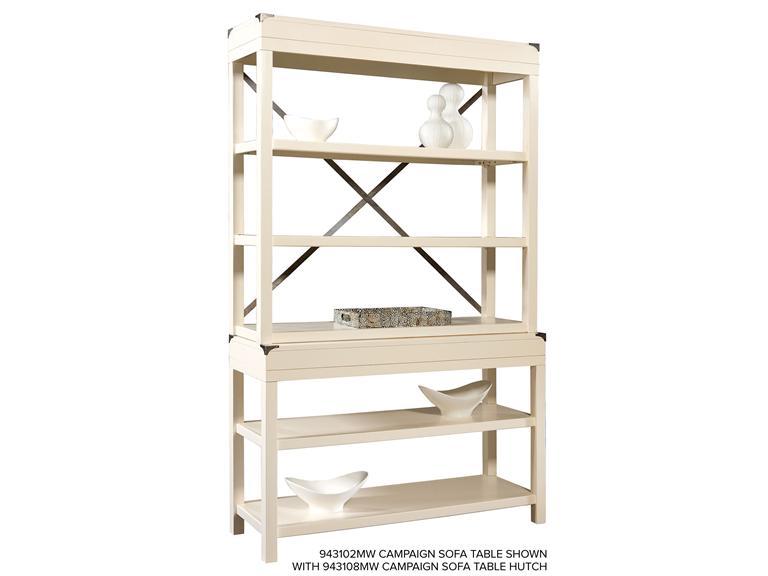 Howard Miller 943102MW - Moonbeam White Campaign Sofa Table - фото 2