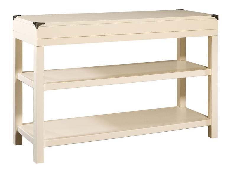 Howard Miller 943102MW - Moonbeam White Campaign Sofa Table - фото 1