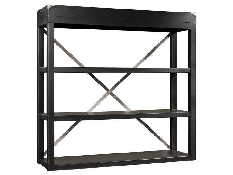 Howard Miller 943108MN - Midnight Black Campaign Sofa Table Hutch - фото 1