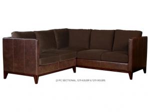 Howard Miller 1211-90LBR Courtney Leather Sectional, Right Arm Facing Corner Sofa