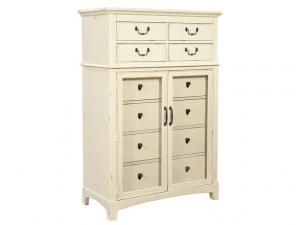 Howard Miller 940103CT Coconut- Drawer Chest With Glass Doors