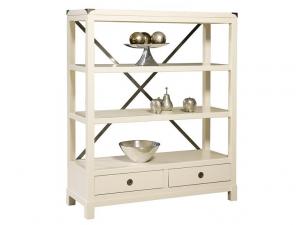 Howard Miller 943109MW - Moonbeam White Campaign Bookcase