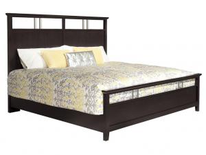 Howard Miller 951112BC / 951114BC Queen Metal Accent Bed with Metal Accent Footboard