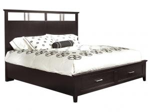 Howard Miller 951112BC / 951118BC Queen Metal Accent Bed with Storage Footboard