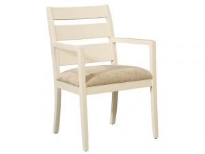 Howard Miller 952104MW - Moonbeam White Slat-Back Arm Chair