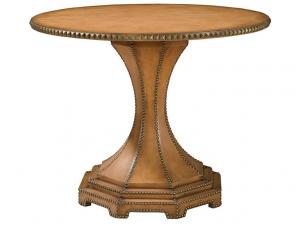 Howard Miller 953030NA Natural- Round Leather Entry Table