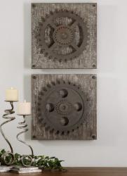 Uttermost 13828 Rustic Gears, S/2