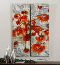 Uttermost 31201 Scarlet Poppies, S/2