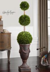 Uttermost 60093 Preserved Boxwood, Triple Topiary